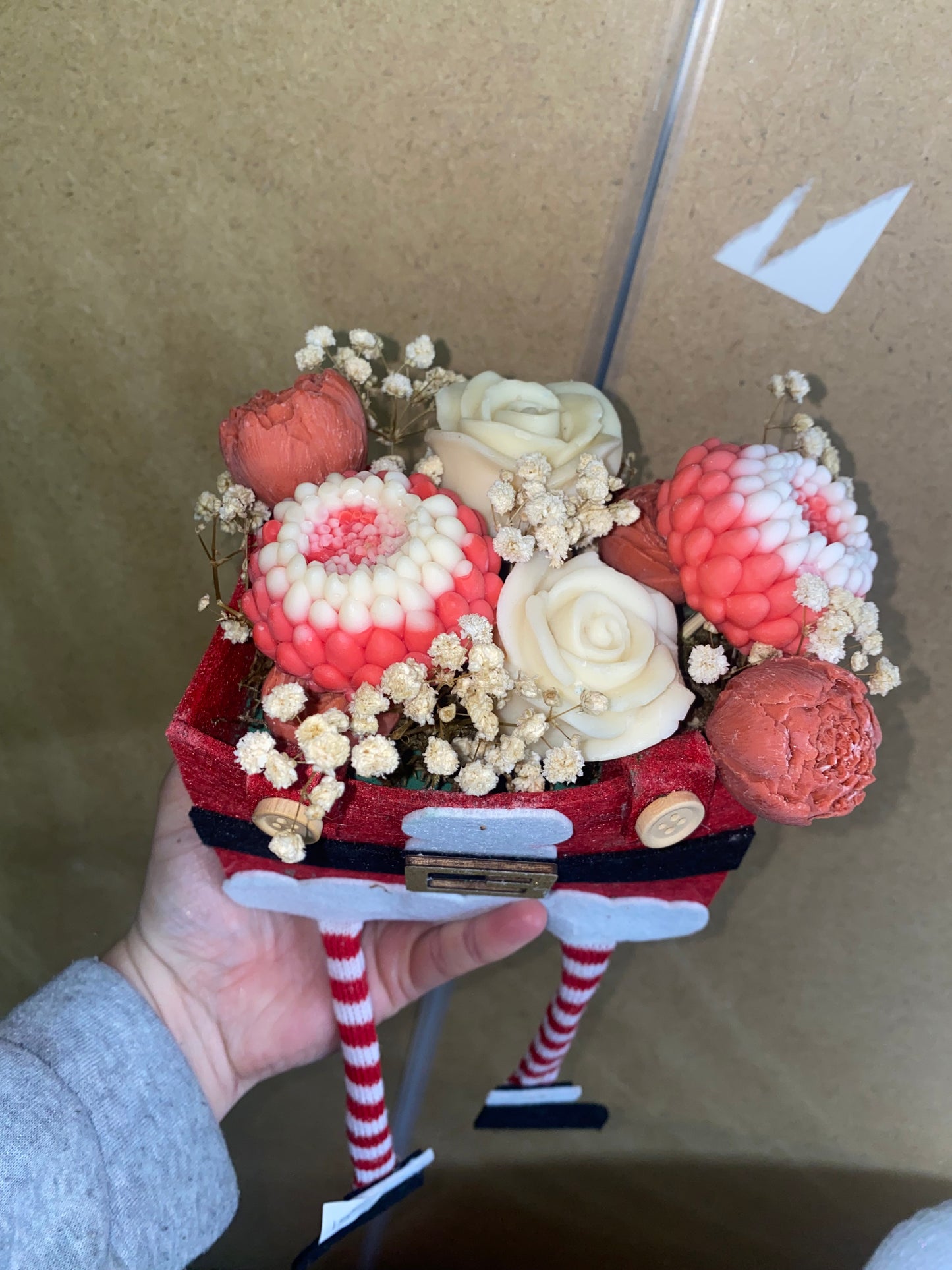 Bouquet noël macaron framboise violette