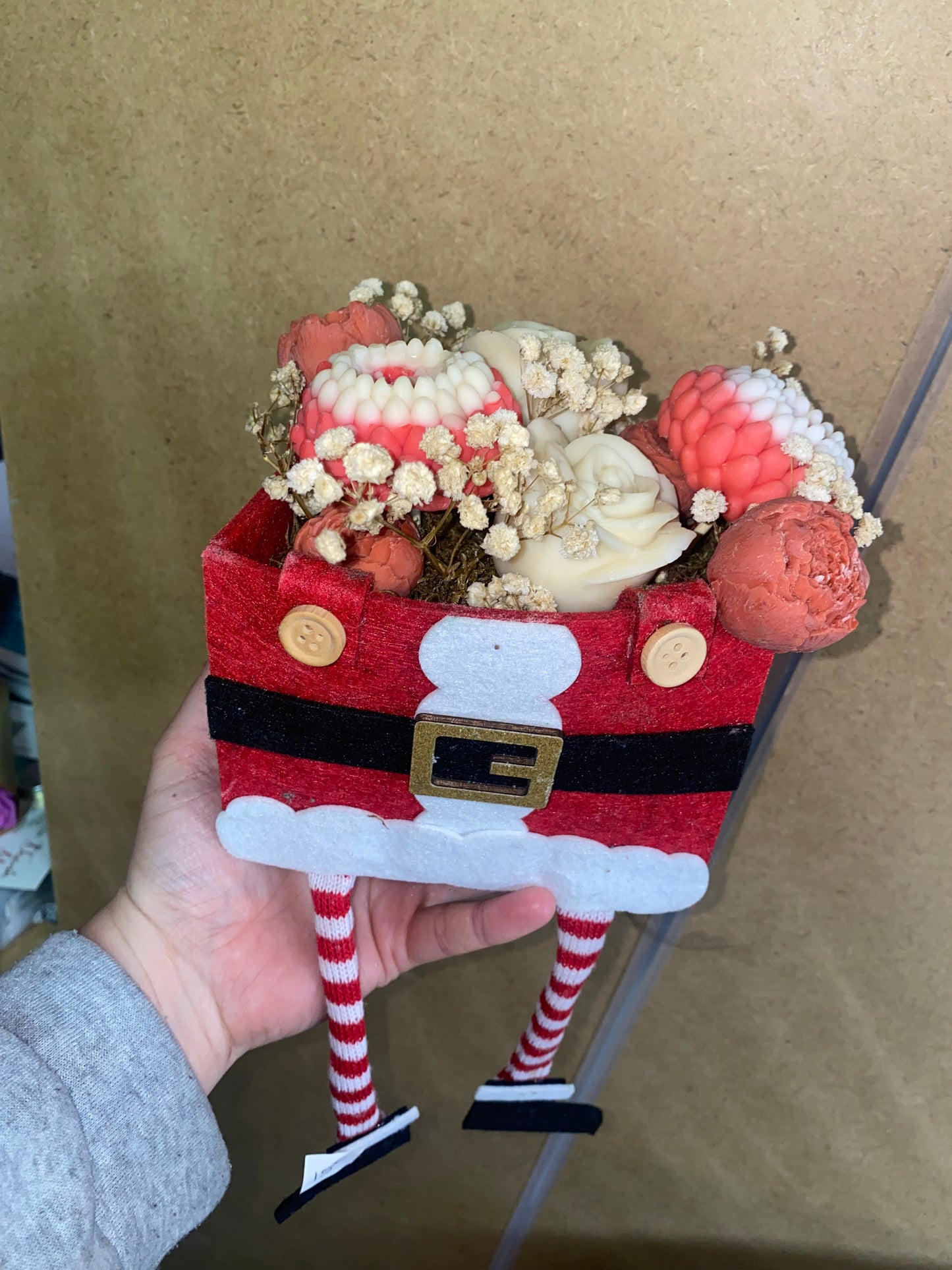 Bouquet noël macaron framboise violette